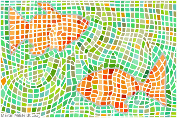 Elefant & Fische - 2015, Digitale Malerei