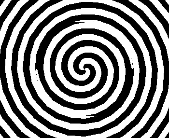 Optische Illusion: drehende Spiralen
