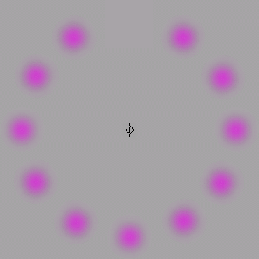 optische Täuschung: Punkte im Kreis