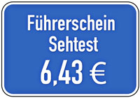 Führerschein-Sehtest Kosten