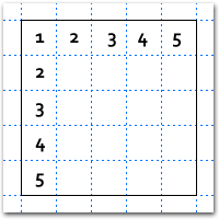5 x 5 Raster eines Sehzeichens